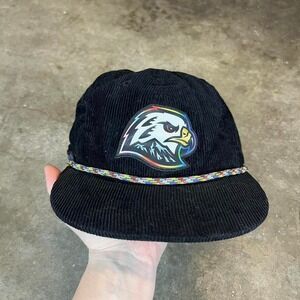 Official League Hawkey For All Black Corduroy Rainbow Eagle Rope Hat Adjustable